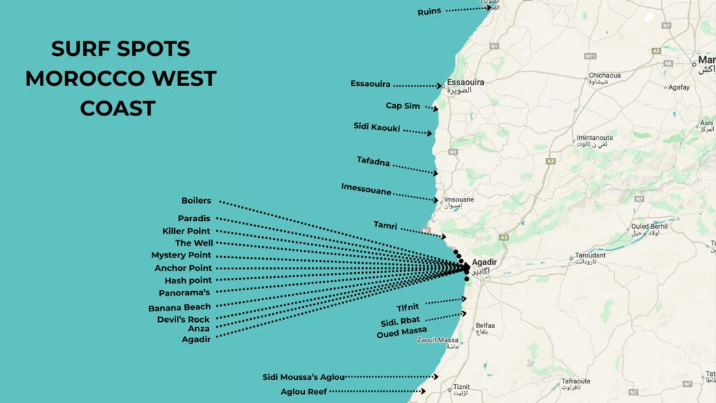 Morocco beginner's guide 
 Various spots on the west coast of Morocco